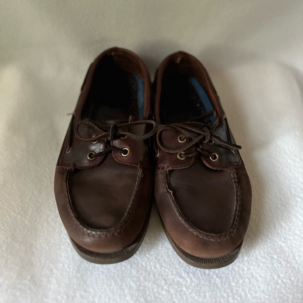 Sperry Sider Men’s size 8 1/2M Brown Leather Loafers - Picture 4 of 12